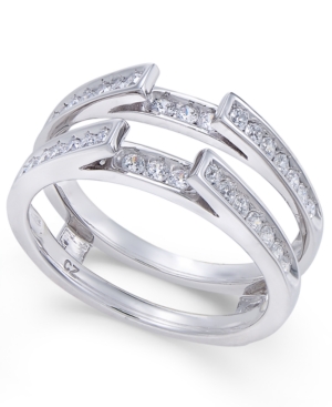 image of Diamond Channel-Set Solitaire Enhancer Ring Guard (1/2 ct. t.w.) in 14k White Gold