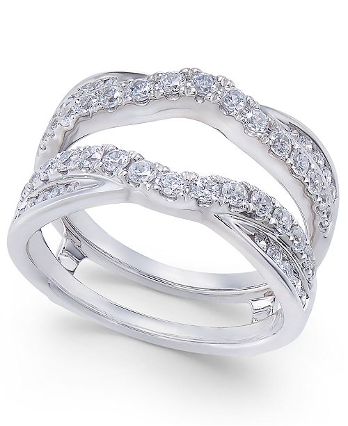 Macy S Diamond Curved Overlapped Solitaire Enhancer Ring Guard 1