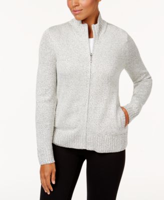 karen scott zip front sweater