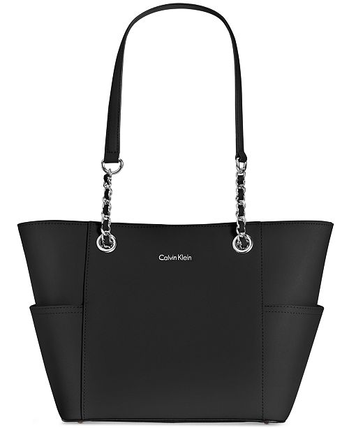 Calvin Klein Hayden Saffiano Leather Tote - Handbags & Accessories - Macy's