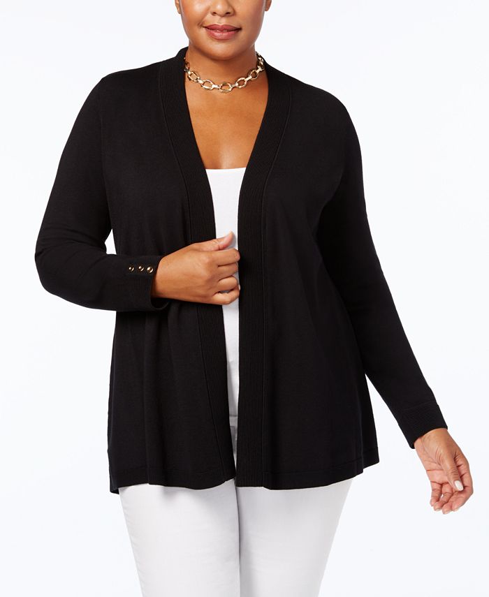 Charter Club Plus Size Open-Front Cardigan, Created for Macy's - Macy's