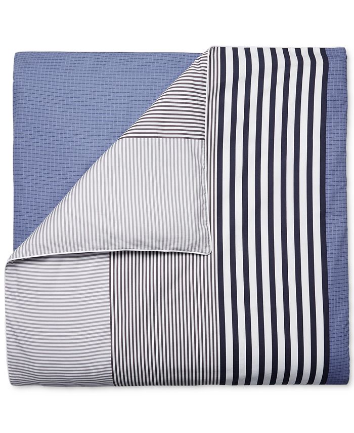 Lacoste Home Meribel Colorblocked Reversible Cotton Duvet Cover Set