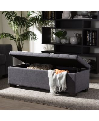 Roanoke Grid-Tufting Storage Ottoman Bench