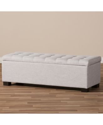 Roanoke Grid-Tufting Storage Ottoman Bench