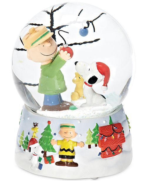 Roman Snoopy & Woodstock Christmas Musical Snow Globe All Holiday