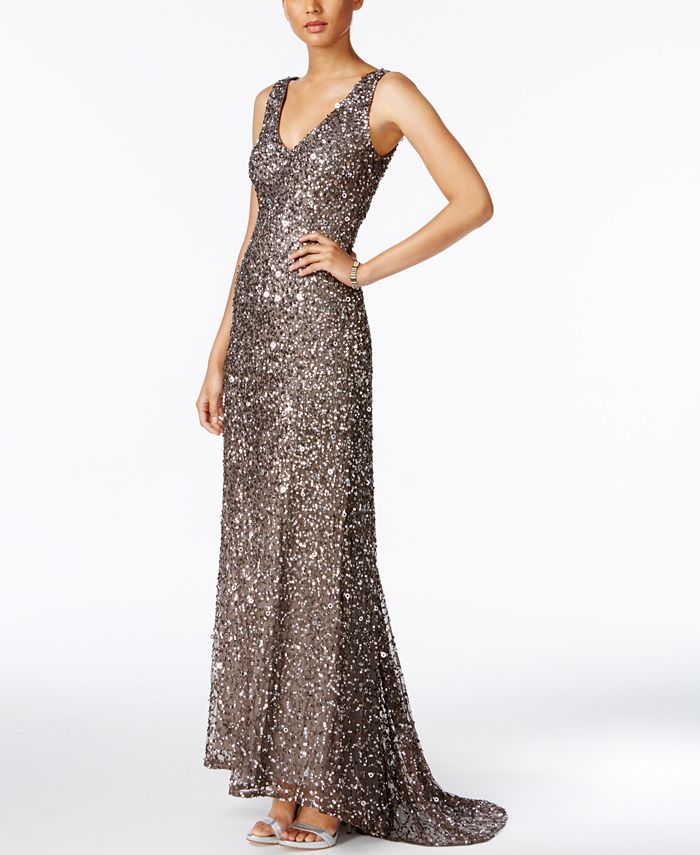 Adrianna Papell Sequined Mermaid Gown & Reviews - Dresses - Women - Macy's