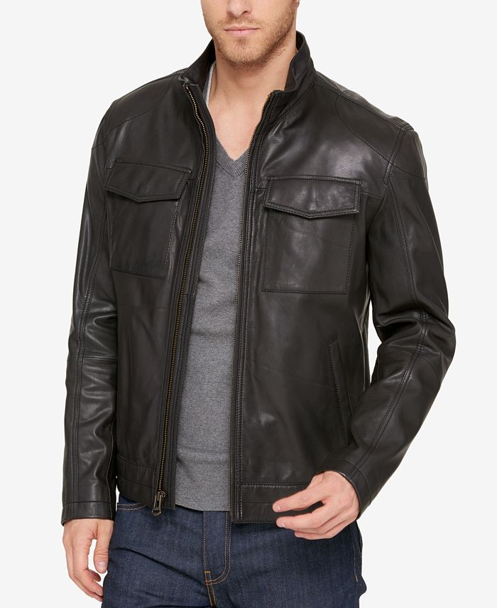 Cole Haan Men's Leather Trucker Jacket & Reviews - Coats & Jackets ...