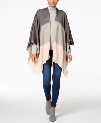 Steve Madden - Fine-Knit Tri-Colorblock Cape
