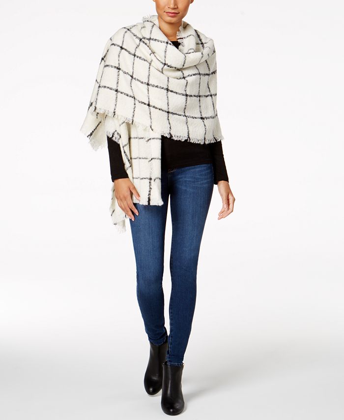 Lauren Ralph Lauren Windowpane Blanket Wrap & Scarf in One & Reviews -  Handbags & Accessories - Macy's
