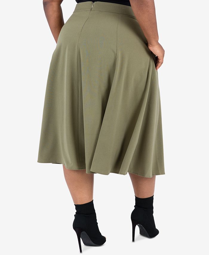 Poetic Justice Trendy Plus Size A-Line Midi Skirt - Macy's