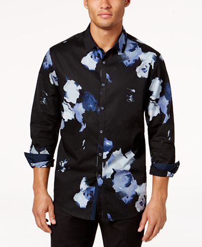 INC International Concepts Men's Abstract Floral Shirt ...