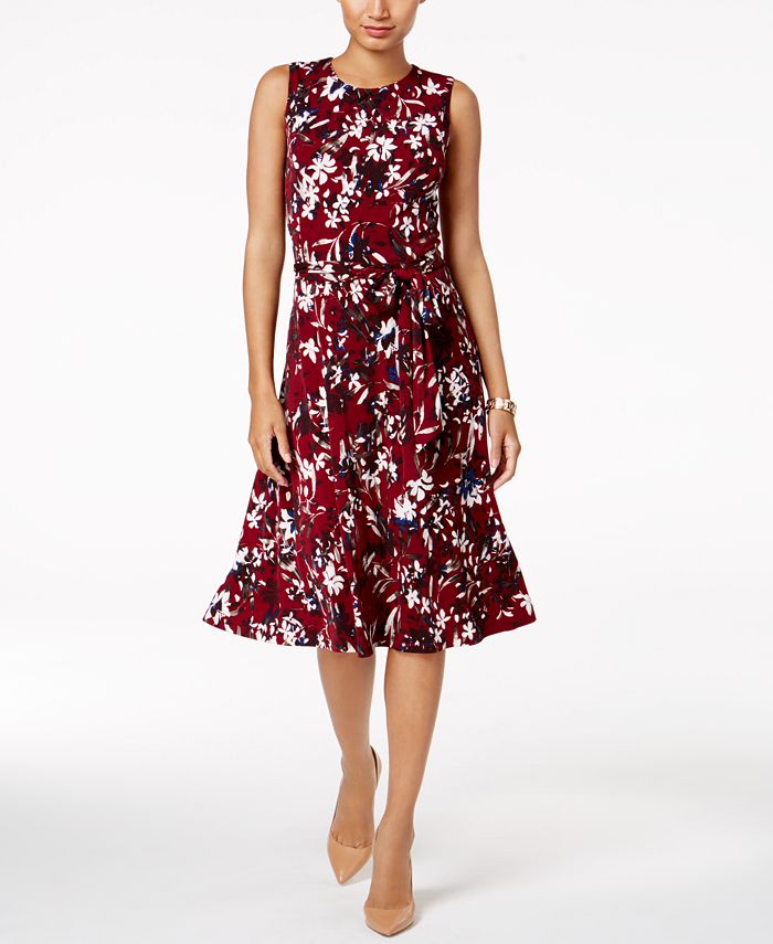 Charter Club Petite Floral-Print A-Line Dress, Created for Macy's - Macy's