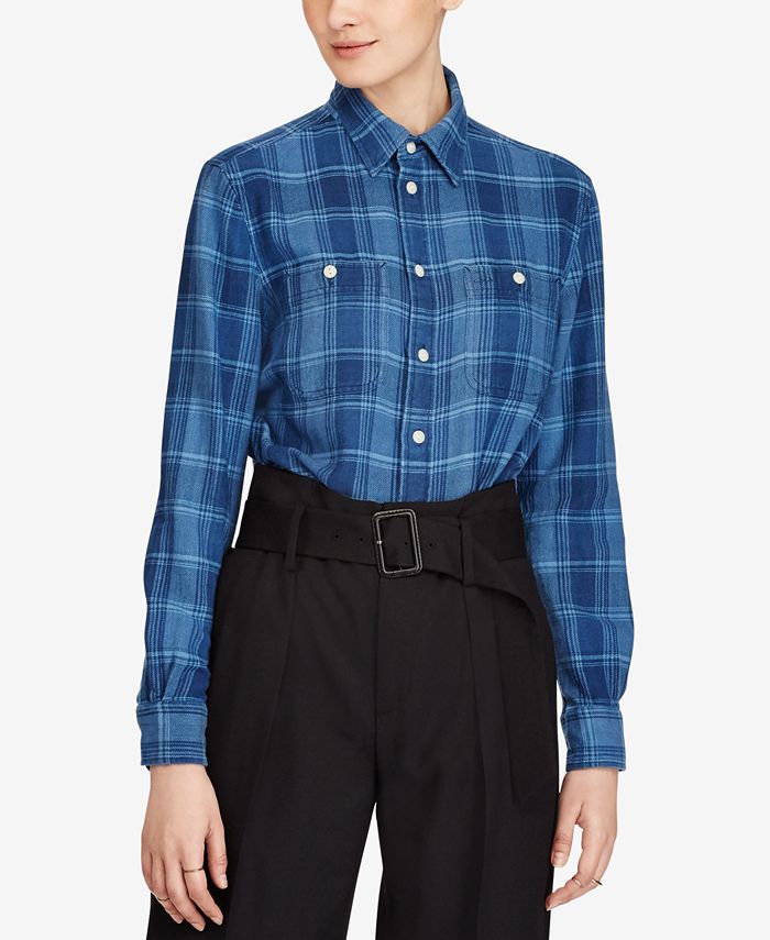 Polo Ralph Lauren RelaxedFit Plaid Twill Cotton Shirt Macy's