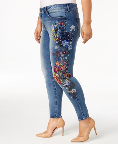 WILLIAM RAST Trendy Plus Size Embroidered Skinny Jeans - Jeans - Plus ...