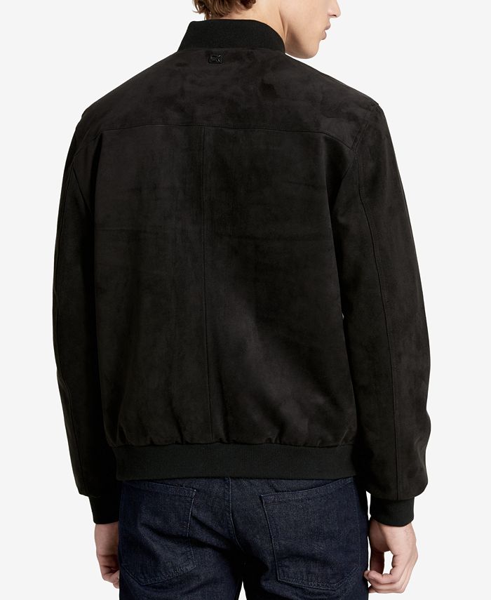 Calvin Klein Men's Faux-Leather Baseball Jacket - Macy's