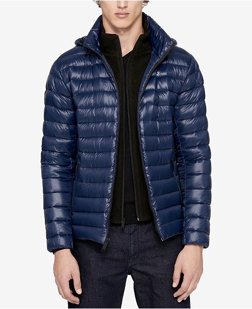 Calvin Klein Men's Packable Down Hooded Puffer Jacket Coats & Jackets