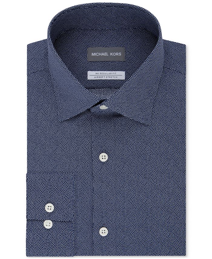 Michael Kors Men's Regular Fit Airsoft Stretch NonIron Performance