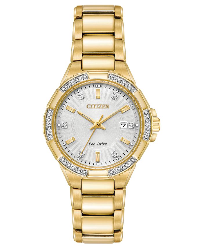 Citizen Eco-Drive Women's Diamond Accent Riva Gold-Tone Stainless Steel ...