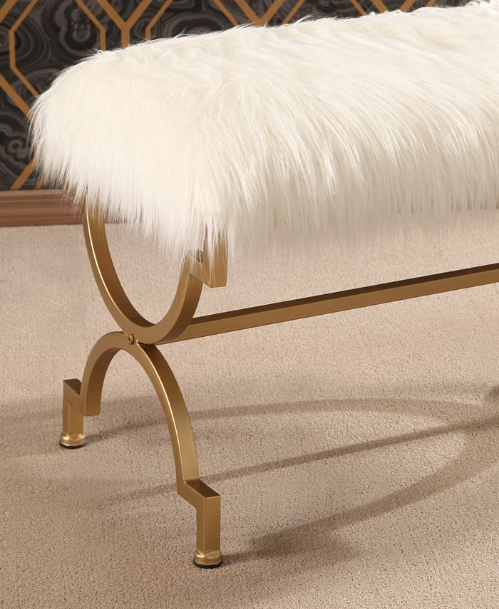 Abbyson Living Chloe Faux Fur Bench Macy's