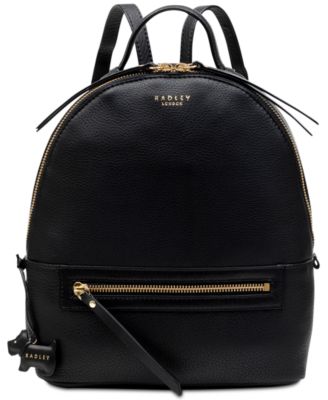 radley black leather backpack