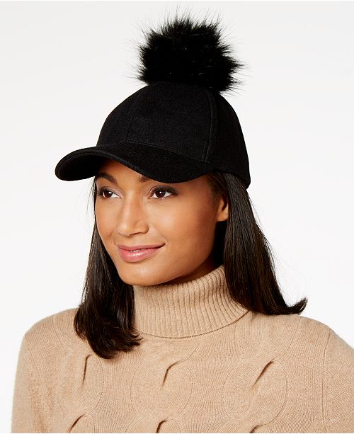 INC International Concepts I.N.C. Interchangeable Pom Pom Baseball Cap