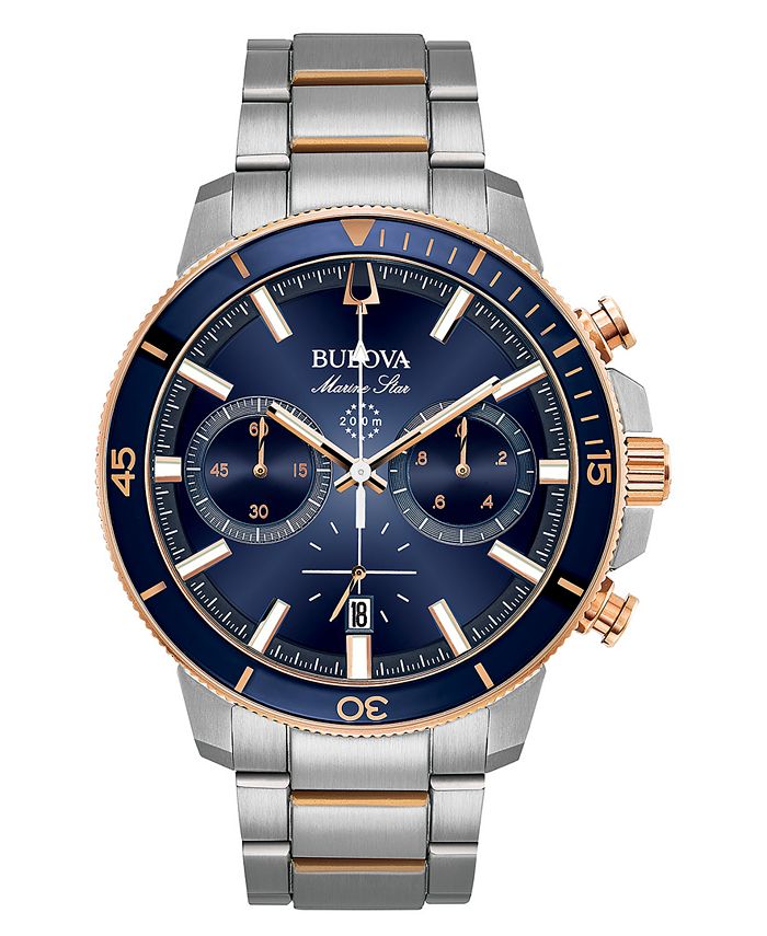 Bulova Men's Chronograph Marine Star Two-Tone Stainless Steel Bracelet ...