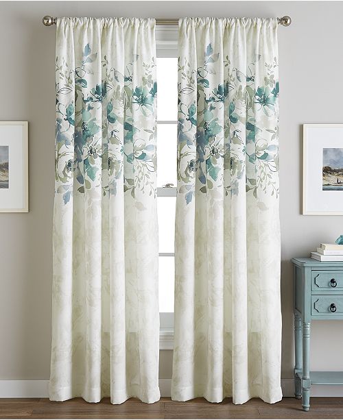 Chf Reversible Watercolor Floral Print Rod Pocket Window Panel Collection Reviews Window Treatments Blinds