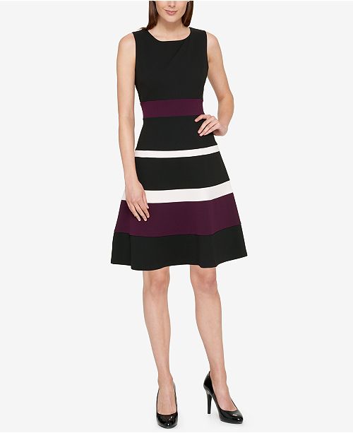 Tommy Hilfiger Colorblocked Fit & Flare Dress Dresses Women Macy's