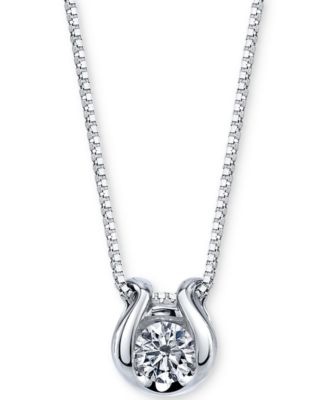 Bezel-Set Diamond (1/12 ct. t.w.) Pendant Necklace in 14k White, Yellow or Rose Gold