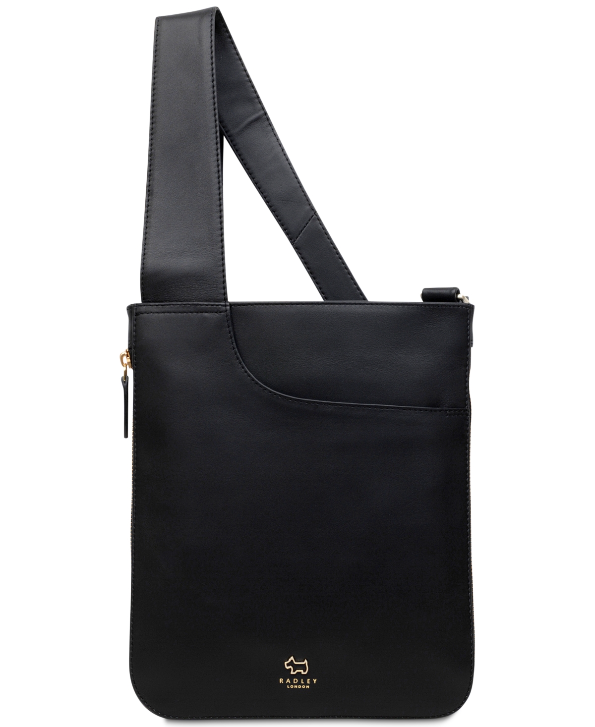 Shop Radley London Women's Pockets Medium Leather Ziptop Crossbody Bag In Black,gold