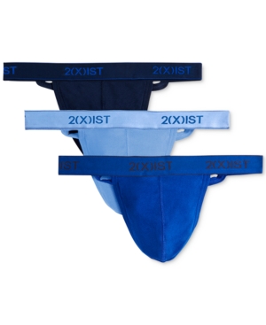 2(x)ist Men's 3-Pk Cotton Essential Y-Back Thongs