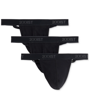 2(x)ist Men's 3-Pk Cotton Essential Y-Back Thongs