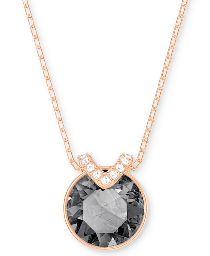 Swarovski Crystal and Pavé Pendant Necklace - Macy's