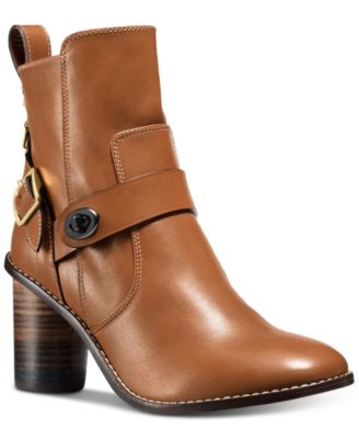 coach moto heel booties