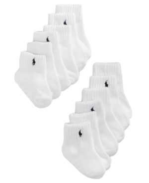Shop Polo Ralph Lauren Ralph Lauren Baby Boys Or Baby Girls Low Cut Socks, 6 Pack In White