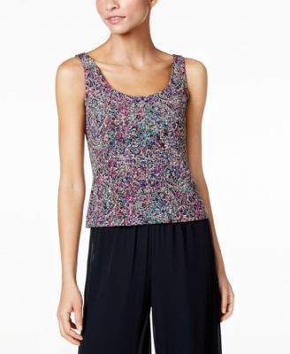 Alex Evenings Petite Glitter Jacquard Jacket & Shell 