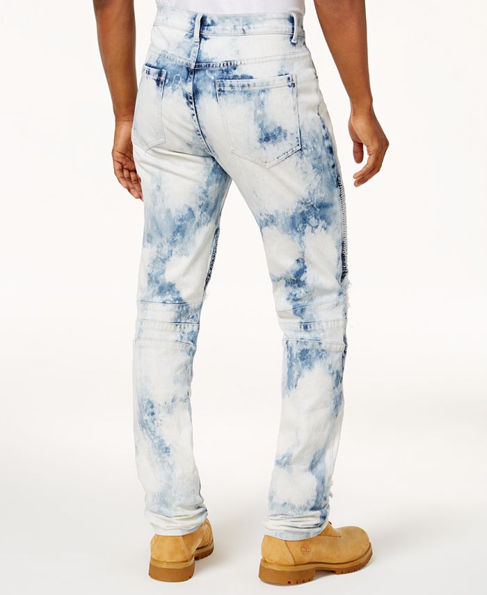 Reason Men's Bleached Ripped Moto Jeans Macy's