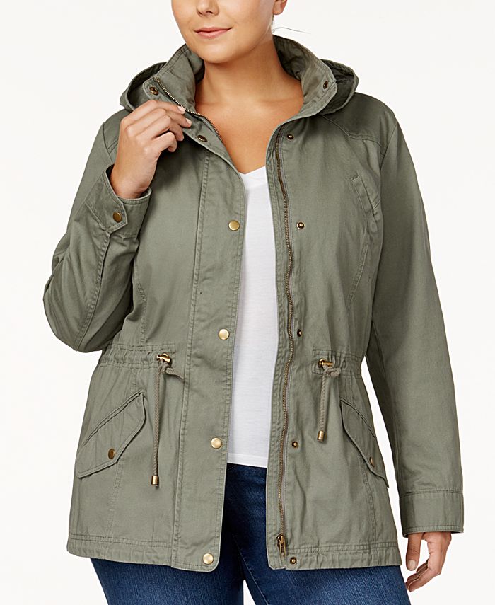 Style & Co Plus Size Twill Utility Jacket, Created for Macy's - Macy's
