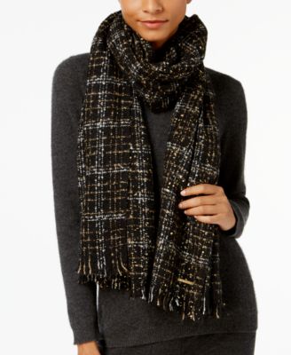 Michael Kors - Boucl&eacute; Plaid Muffler