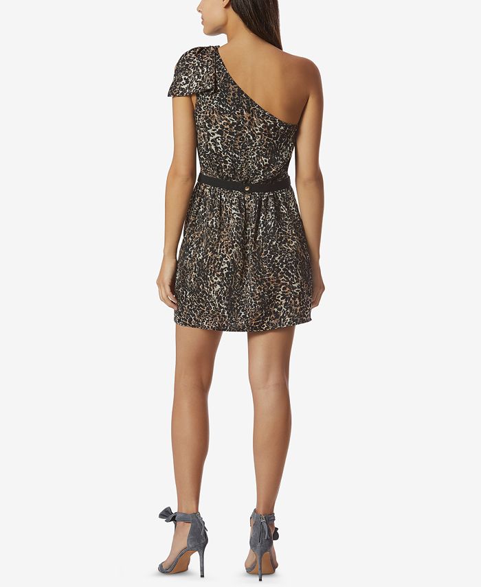 Avec Les Filles Leopard-Print One-Shoulder Dress - Macy's