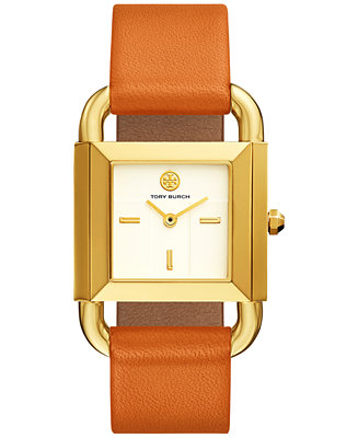 Tory Burch Women's Phipps Liliam Orange Leather Strap Watch 29x41mm &  Reviews - All Fine Jewelry - Jewelry & Watches - Macy's