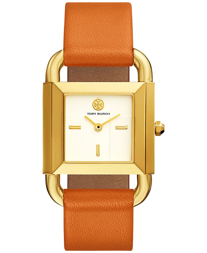 Tory Burch Women's Phipps Liliam Orange Leather Strap Watch 29x41mm &  Reviews - All Watches - Jewelry & Watches - Macy's