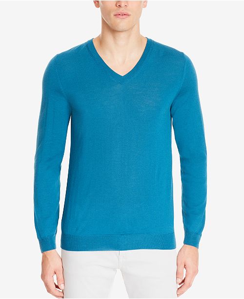 Hugo Boss BOSS Men's Slim-Fit Extra-Fine Virgin Merino Wool Sweater ...