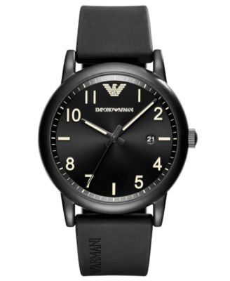Emporio Armani - Men's Luigi Black Rubber Strap Watch 43mm