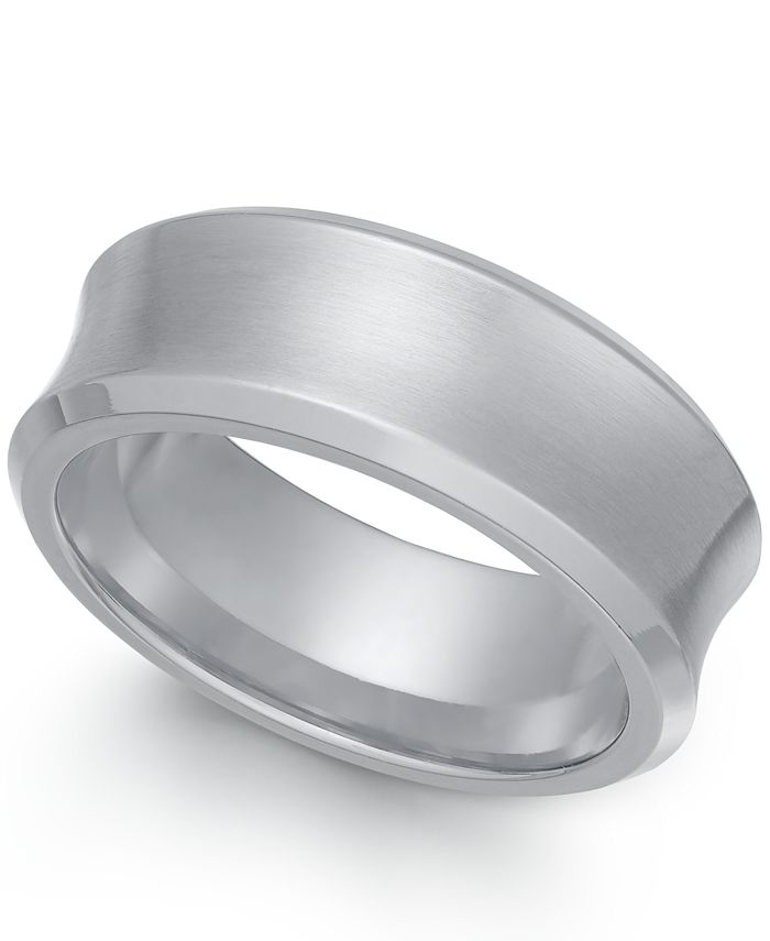 Sutton by Rhona Sutton - Stainless Steel Men's Matte Finish Concave Ring