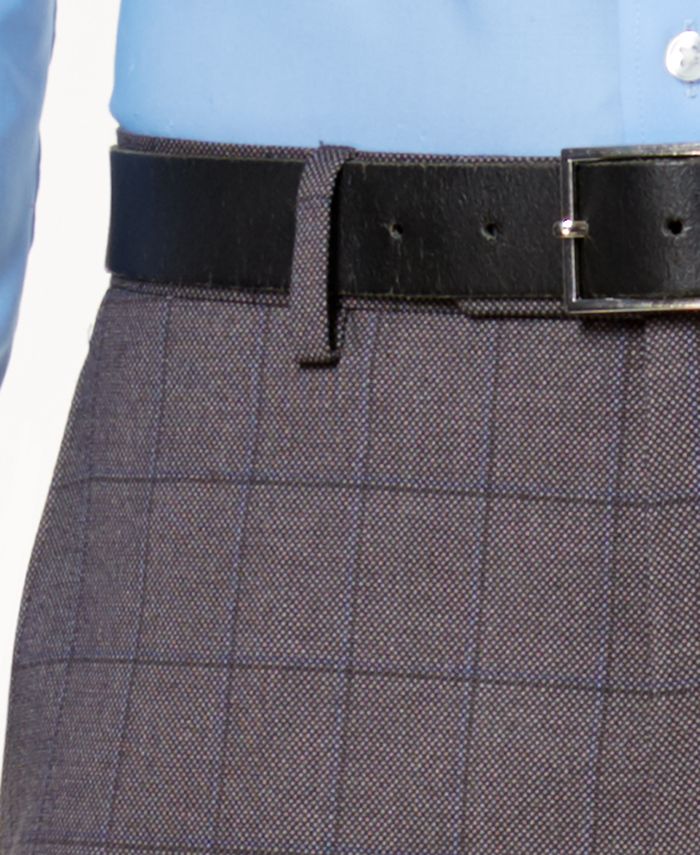 Sean John Men's Classic-Fit Gray & Blue Birdseye Stretch Pants - Macy's