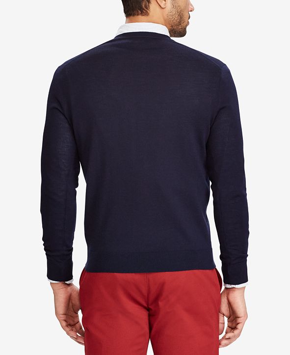 Polo Ralph Lauren Men's V-Neck Merino Wool Sweater & Reviews - Sweaters ...