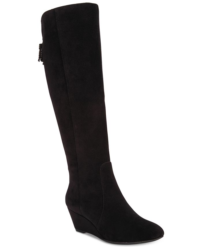 Anne Klein Azriel Tall Wedge Boots - Macy's