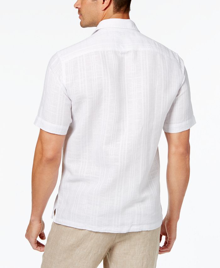 Tasso Elba ShortSleeve Textured LinenBlend Shirt, Created for Macy's