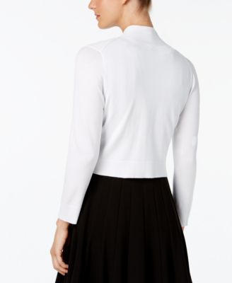 Women's Cropped Open-Front Three-Quarter Sleeve Cardigan